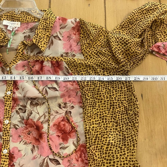 Umgee Women’s Floral Leopard Print Oversized Beautiful Blouse New XL-2XL - Picture 3 of 13